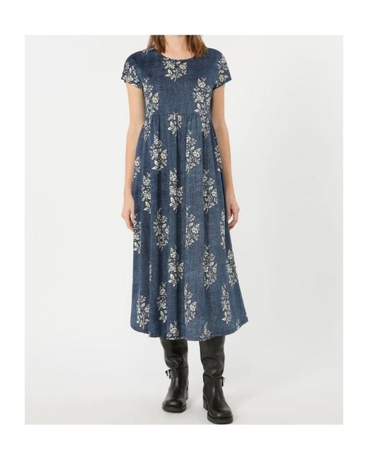 Weekend by Maxmara Blue Long Printed Jersey Dress