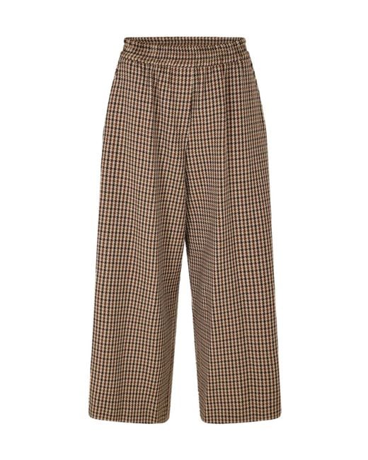 Weekend by Maxmara Brown Checked Straight-Leg Casual Pants