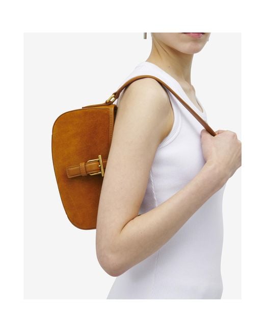 McQueen Brown T-Bar Mini Shoulder Bag