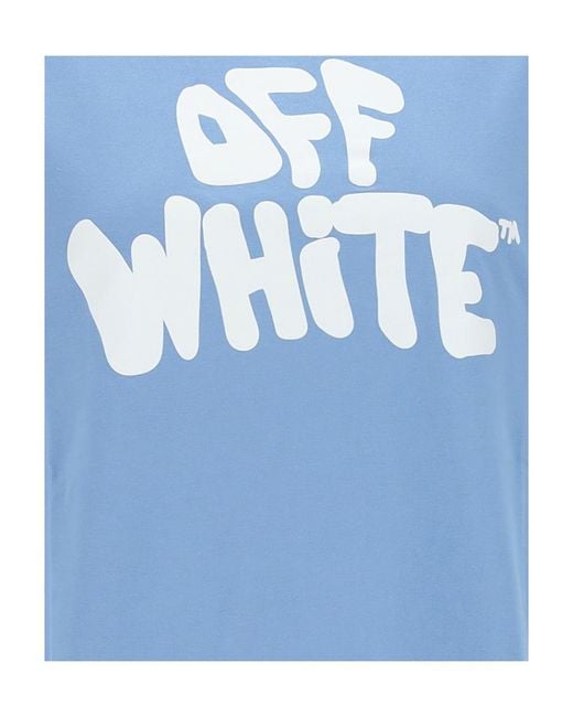 Off-White c/o Virgil Abloh Blue Logo Print T-Shirt