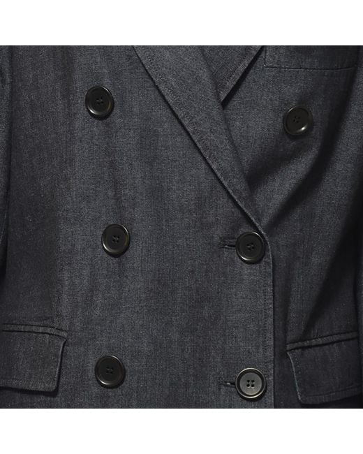 Aspesi Blue Double-Breasted Long Sleeved Denim Blazer