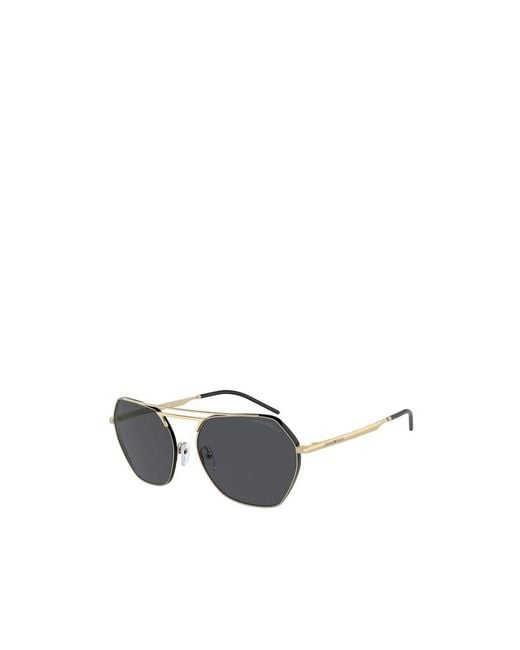 Emporio Armani White Irregular-Frame Sunglasses