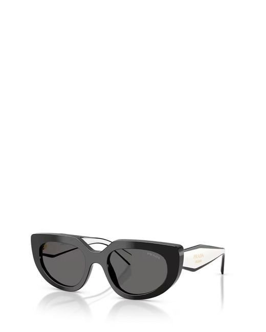 Prada White Eyewear Oval Frame Sunglasses