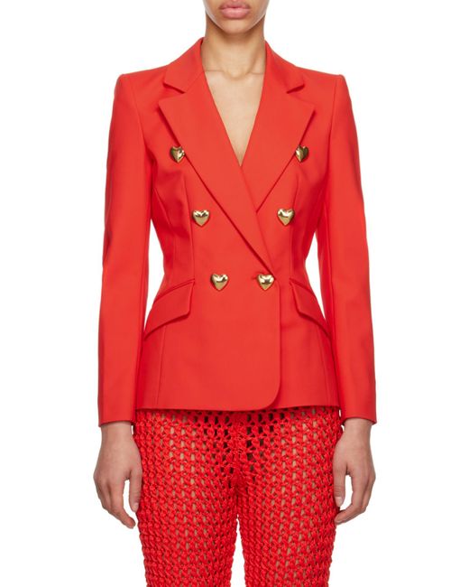 Moschino Red Logo Blazer