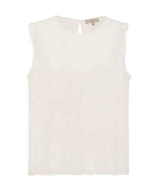 Antonelli White Linen Sleeveless Jumper