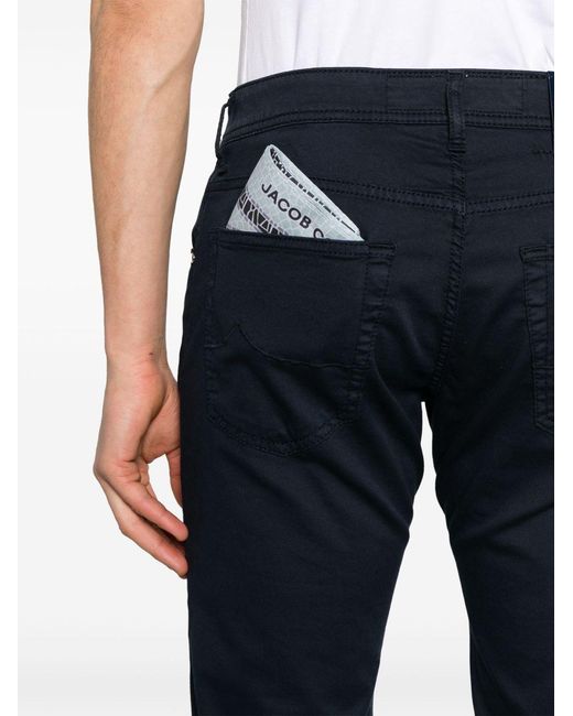Jacob Cohen Blue Nick Slim Diagonal Str. Five-Pocket Jeans for men