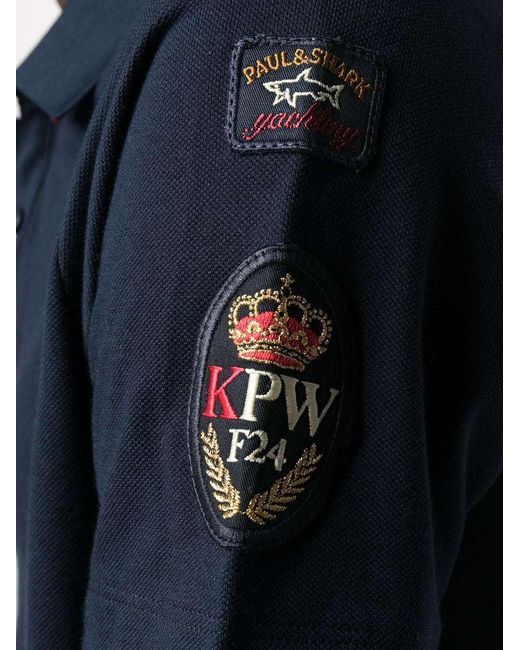 Paul & Shark Blue Logo Patch Polo Shirt for men