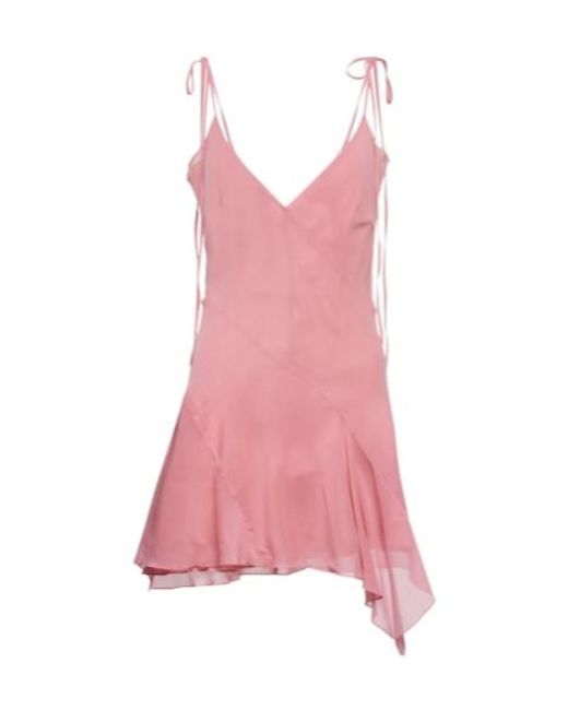 KNWLS Pink Spira Bias-Cut Silk-Blend Slip Dress