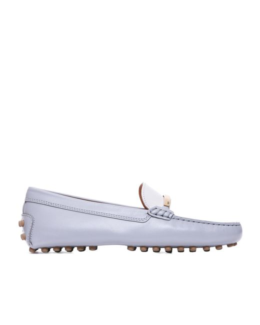 Tod's White Gommino Slip-On Driving Loafers