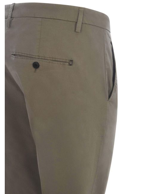 Dondup Gray Plain Tapered Leg Chinos for men