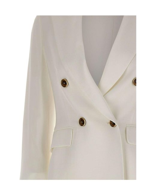 Marella Gray Charme Double-Breasted Blazer