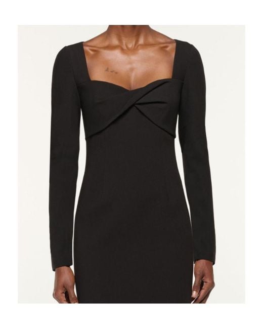 Roland Mouret Black Twist Drape Stretch Crepe Dress