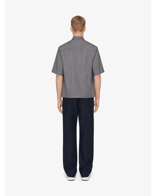 Givenchy Gray Collared Short-Sleeve Shirt for men
