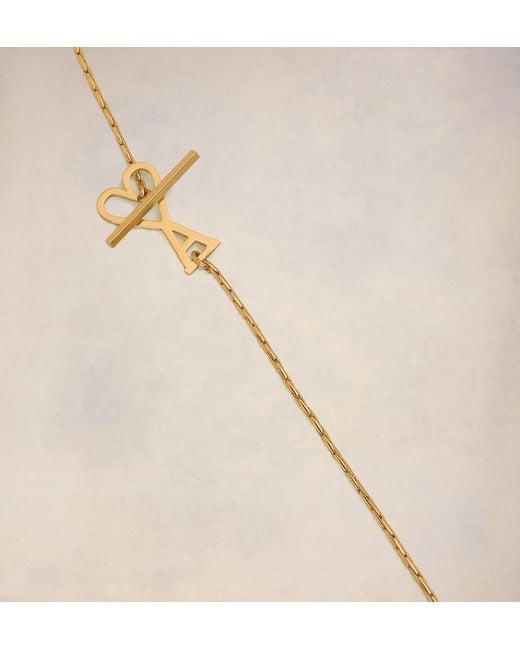AMI Metallic Ami De Coeur 2-In-1 Logo Charm Necklace