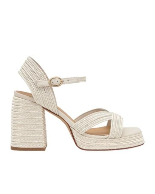 Castaner White Castañer Valle Interwoven Metallic Slingback Sandals