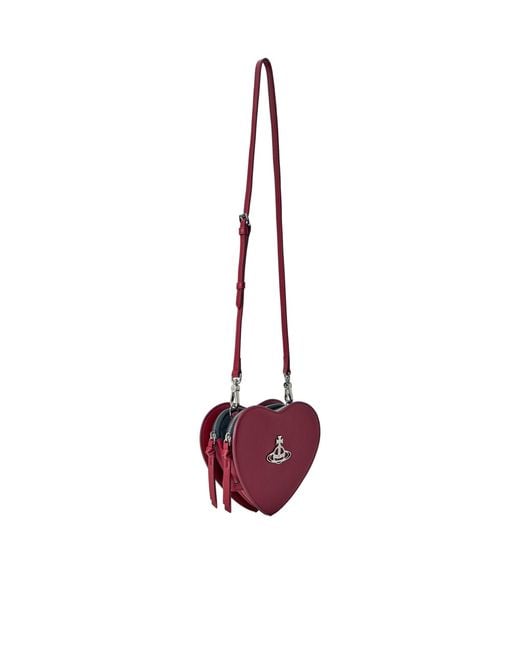 Vivienne Westwood Red Louise Heart Logo Plaque Crossbody Bag