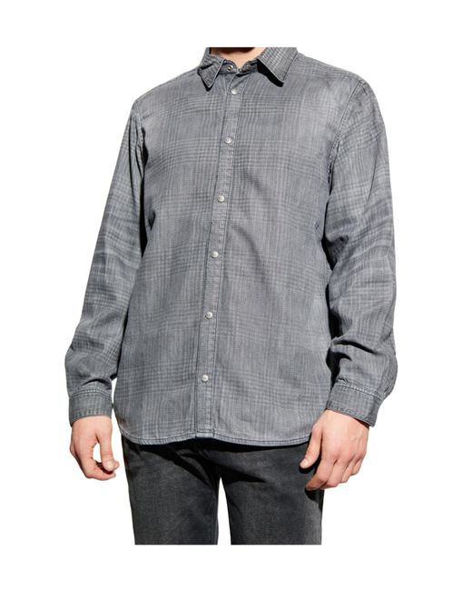 DIESEL Gray D-Simply-S11 Checked Shirt for men