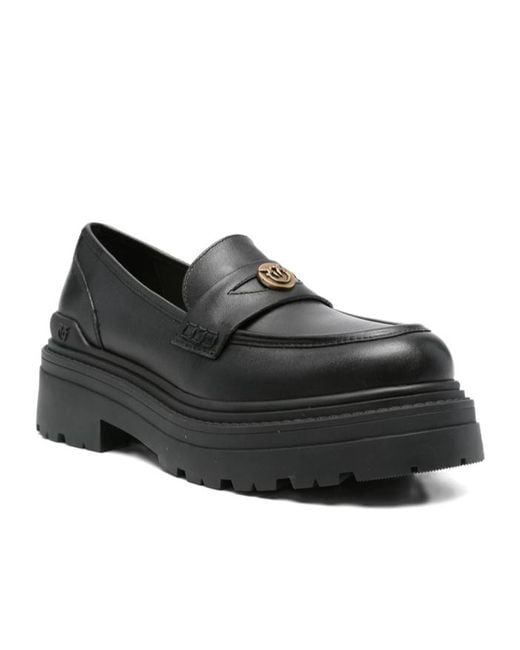 Pinko Black Round Toe Loafers