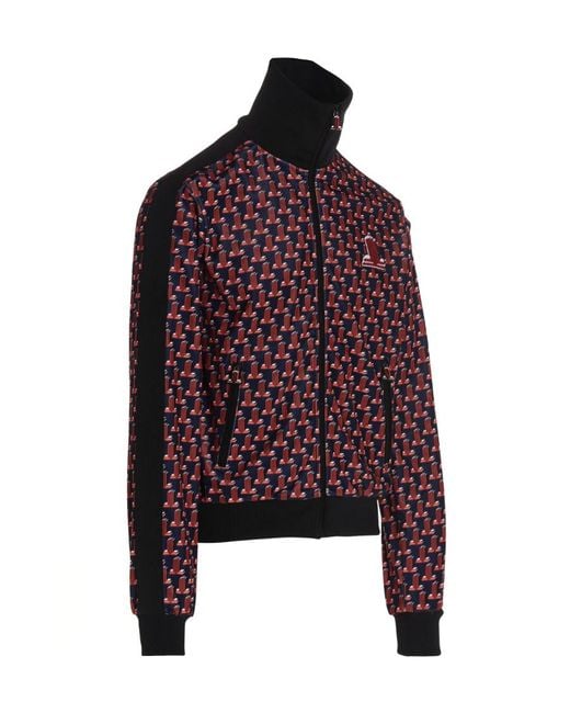 Lanvin Red Logo Jacquard Track Jacket for men