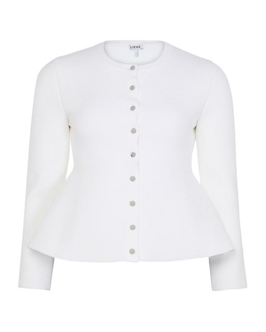 Loewe White Cotton And Silk Cardigan