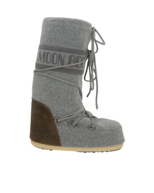 Moon Boot Gray Lace-Up Boots for men
