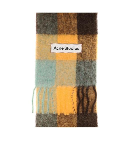 Acne White Logo Scarf for men