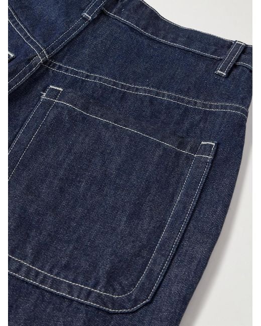 FRAME Blue High-Waisted Wide-Leg Jeans