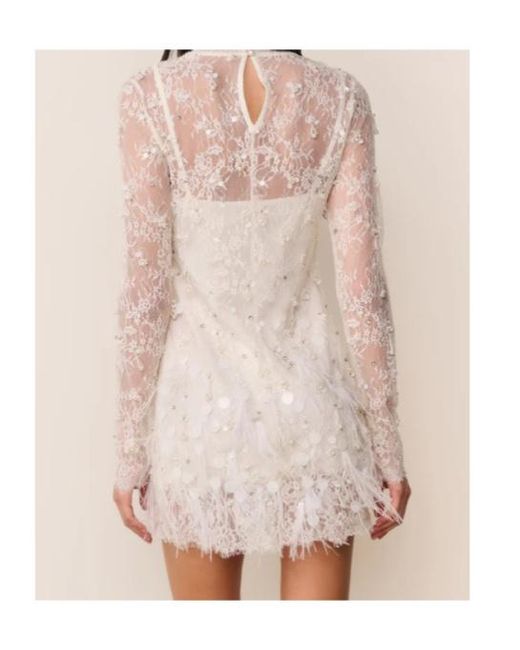 LoveShackFancy White Alouetta Embellished Mini Dress