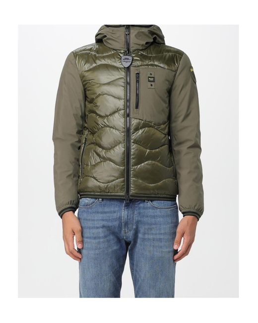 Blauer Usa Green Blauer Zip-Up Hooded Jacket for men