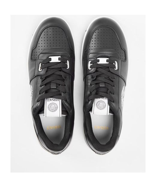 Versace Gray Logo Low-Top Sneakers for men