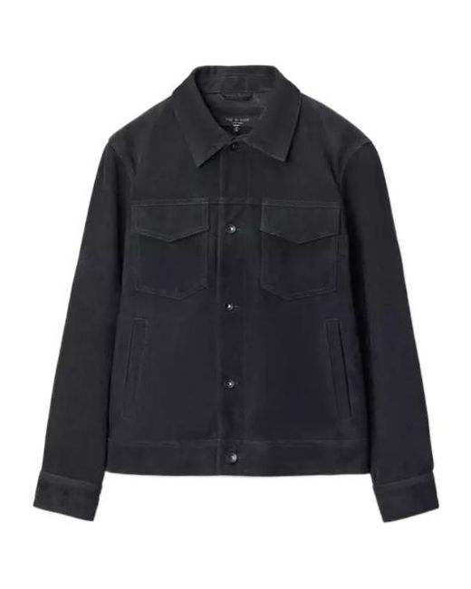 Rag & Bone Black Suede Trucker Jacket for men