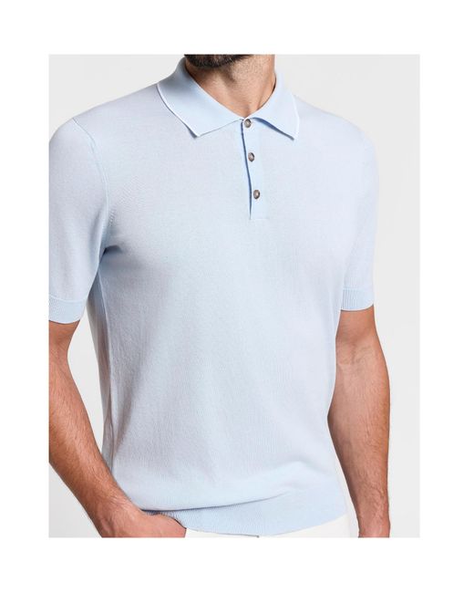 Peserico Blue Short-Sleeved Polo Shirt for men