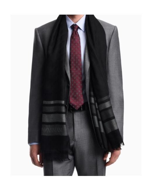 Emporio Armani Black Stole for men