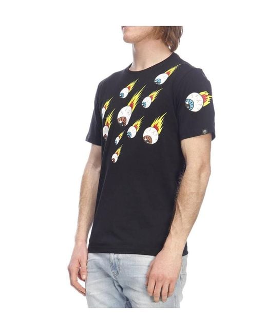 Hydrogen Black T-Shirt With Round Neck And Short Sleeves for men