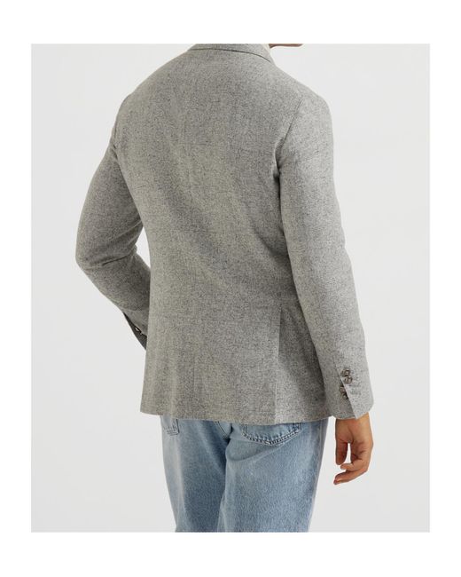 Brunello Cucinelli Gray Prince Of Wales Blazer for men