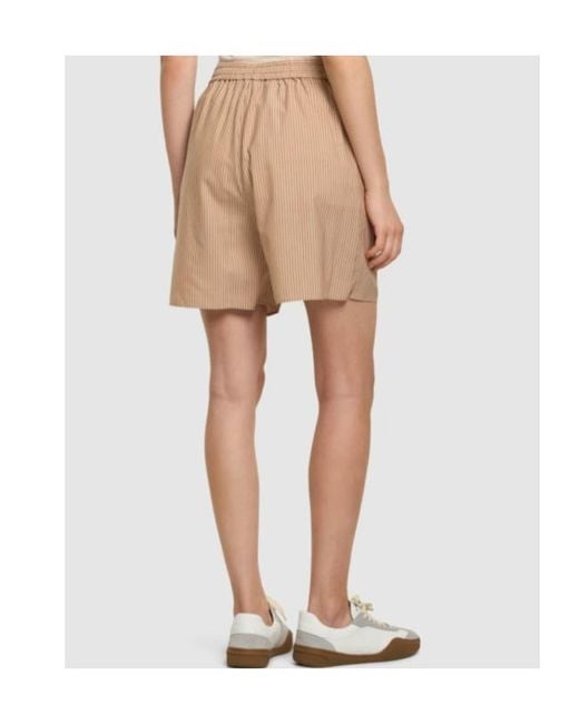 Auralee Natural Wool Striped Shorts