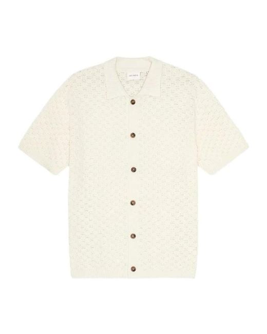 Les Deux White Gespertus Short Sleeves Knitted Shirt for men