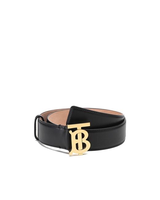 Burberry White Tb Plaque Buckle Belt