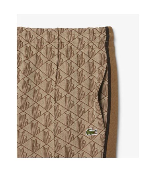 Lacoste Natural Monogram Logo Patch Sweatpants for men