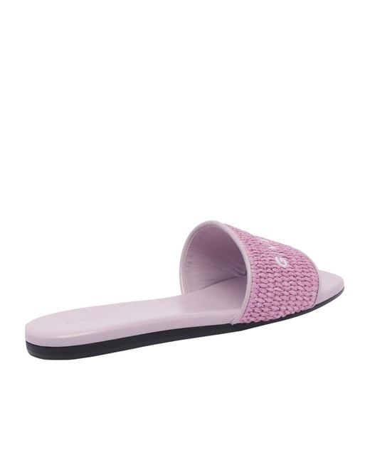Givenchy Purple 4G Raffia Flat Mules