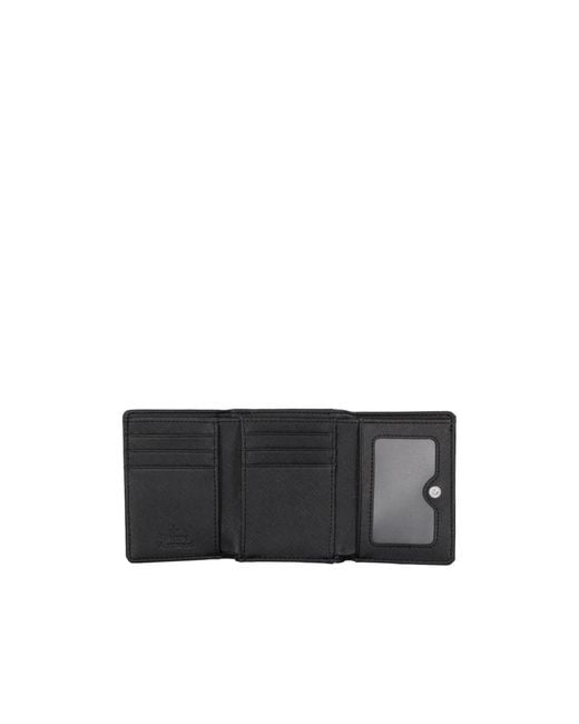Vivienne Westwood Black Orb Trifold Wallet