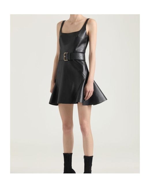 Givenchy Black Leather Mini Dress