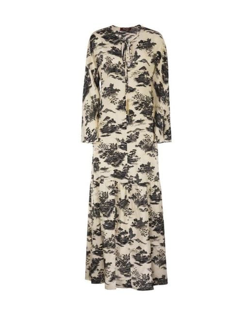Max Mara Natural Studio Msealga Printed Maxi Dress