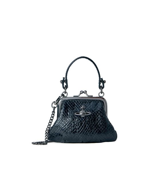 Vivienne Westwood Blue Granny Mini Frame Clutch Bag