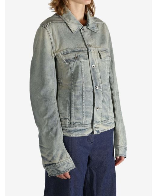 Rick Owens Gray Trucker Worker Jacket