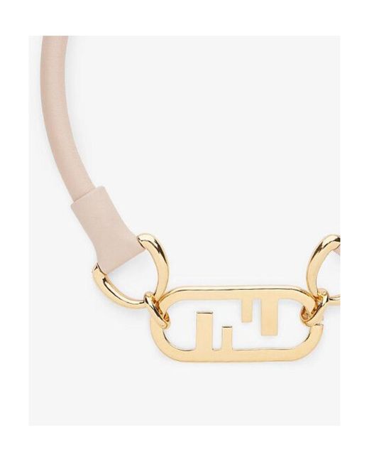Fendi Metallic Logo Details Necklace