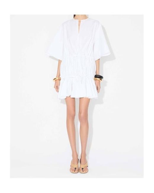 Alaïa White Dress With Drawstring Ties