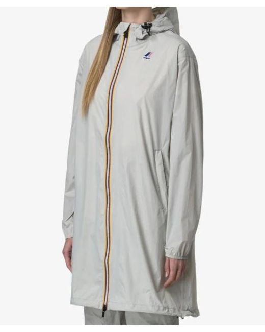 K-Way White Long Waterproof Jacket