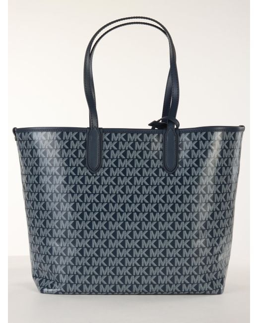Michael Kors Blue Eliza Monogram-Pattern Tote Bag
