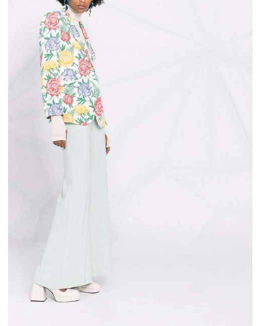 Ferragamo Multicolor Floral-Print Single-Breasted Blazer